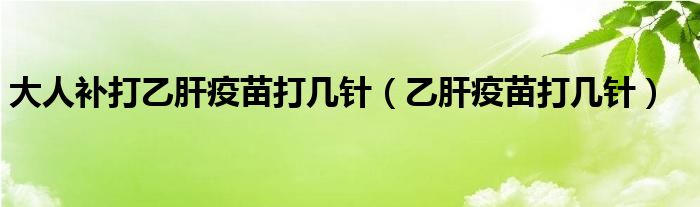 大人補(bǔ)打乙肝疫苗打幾針（乙肝疫苗打幾針）