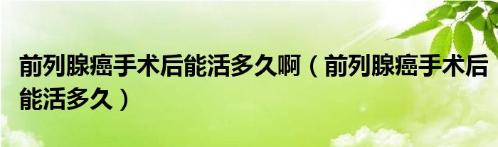 前列腺癌手術(shù)后能活多久?。ㄇ傲邢侔┦中g(shù)后能活多久）