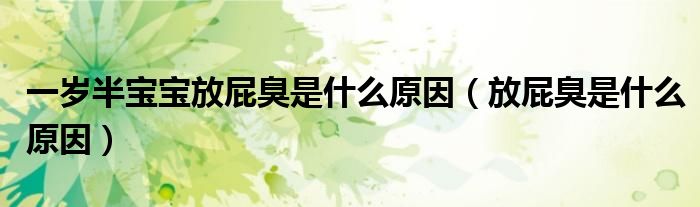 一歲半寶寶放屁臭是什么原因（放屁臭是什么原因）