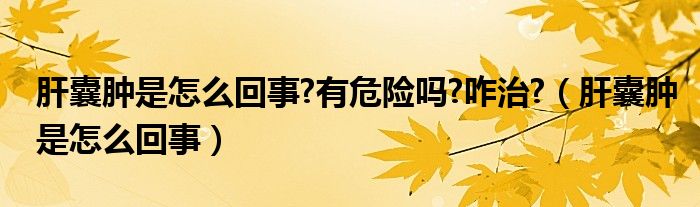 肝囊腫是怎么回事?有危險嗎?咋治?（肝囊腫是怎么回事）