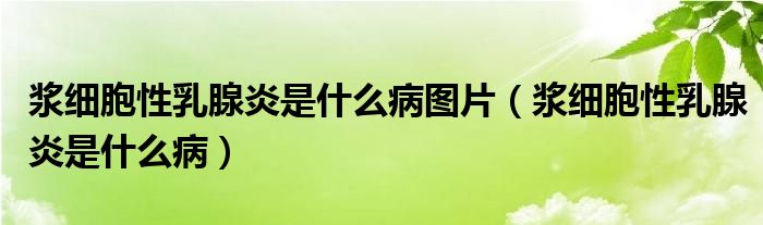 漿細(xì)胞性乳腺炎是什么病圖片（漿細(xì)胞性乳腺炎是什么?。? /></span>
		<span id=