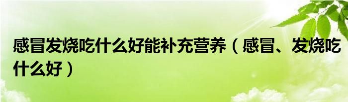 感冒發(fā)燒吃什么好能補(bǔ)充營養(yǎng)（感冒、發(fā)燒吃什么好）