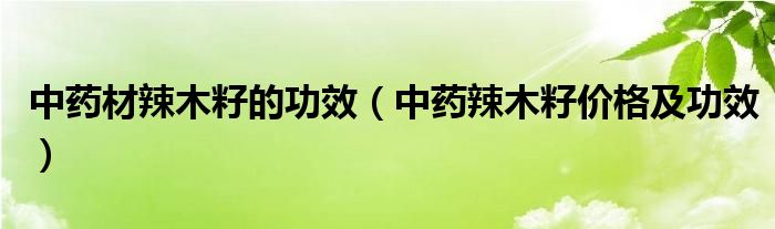 中藥材辣木籽的功效（中藥辣木籽價(jià)格及功效）