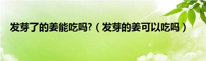 發(fā)芽了的姜能吃嗎?（發(fā)芽的姜可以吃嗎）