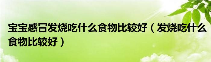 寶寶感冒發(fā)燒吃什么食物比較好（發(fā)燒吃什么食物比較好）