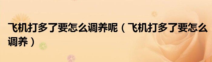 飛機(jī)打多了要怎么調(diào)養(yǎng)呢（飛機(jī)打多了要怎么調(diào)養(yǎng)）