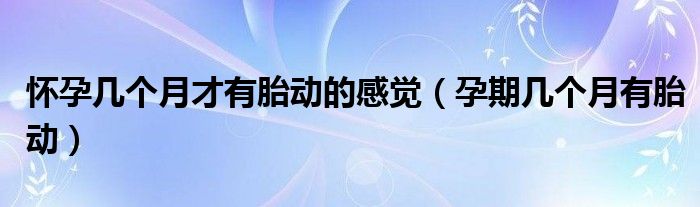 懷孕幾個(gè)月才有胎動(dòng)的感覺（孕期幾個(gè)月有胎動(dòng)）