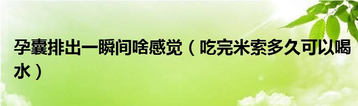 孕囊排出一瞬間啥感覺（吃完米索多久可以喝水）