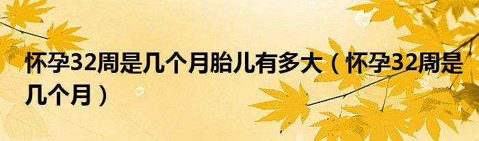 懷孕32周是幾個月胎兒有多大（懷孕32周是幾個月）