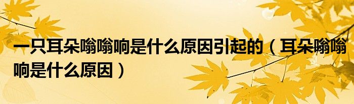 一只耳朵嗡嗡響是什么原因引起的（耳朵嗡嗡響是什么原因）