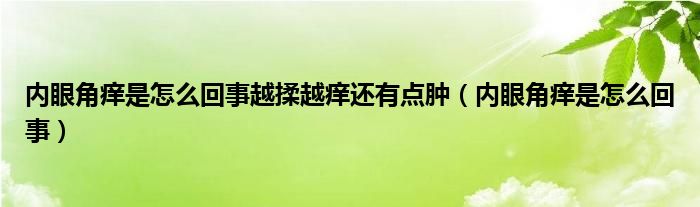 內(nèi)眼角癢是怎么回事越揉越癢還有點腫（內(nèi)眼角癢是怎么回事）