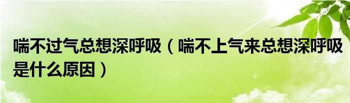 喘不過氣總想深呼吸（喘不上氣來總想深呼吸是什么原因）