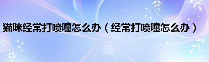 貓咪經(jīng)常打噴嚏怎么辦（經(jīng)常打噴嚏怎么辦）