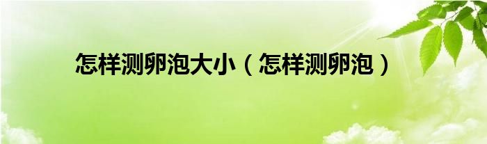 怎樣測卵泡大?。ㄔ鯓訙y卵泡）