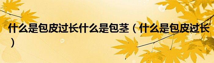 什么是包皮過(guò)長(zhǎng)什么是包莖（什么是包皮過(guò)長(zhǎng)）