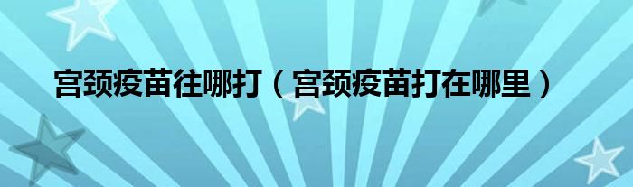 宮頸疫苗往哪打（宮頸疫苗打在哪里）