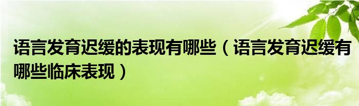 語(yǔ)言發(fā)育遲緩的表現(xiàn)有哪些（語(yǔ)言發(fā)育遲緩有哪些臨床表現(xiàn)）