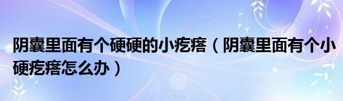 陰囊里面有個(gè)硬硬的小疙瘩（陰囊里面有個(gè)小硬疙瘩怎么辦）