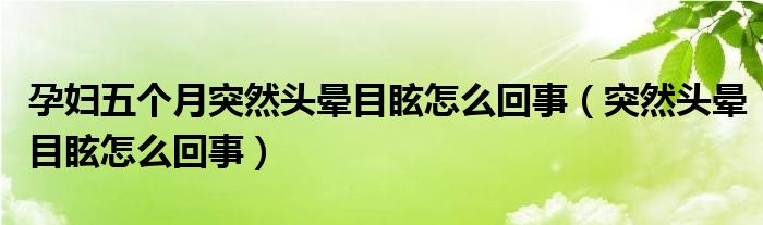 孕婦五個(gè)月突然頭暈?zāi)垦Ｔ趺椿厥拢ㄍ蝗活^暈?zāi)垦Ｔ趺椿厥拢?class='thumb lazy' /></a>
		    <header>
		<h2><a  href=