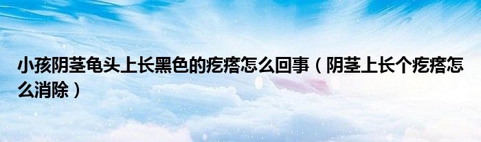 小孩陰莖龜頭上長黑色的疙瘩怎么回事（陰莖上長個(gè)疙瘩怎么消除）