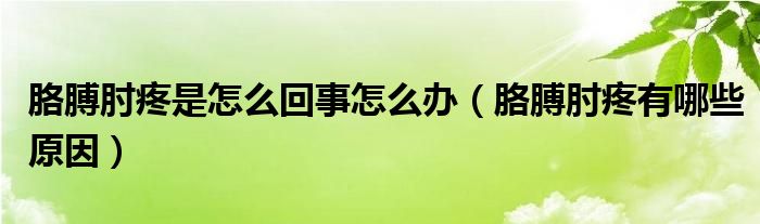 胳膊肘疼是怎么回事怎么辦（胳膊肘疼有哪些原因）