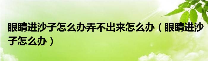 眼睛進(jìn)沙子怎么辦弄不出來(lái)怎么辦（眼睛進(jìn)沙子怎么辦）