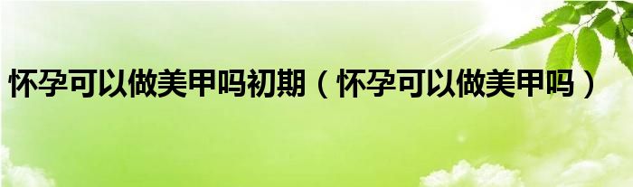 懷孕可以做美甲嗎初期（懷孕可以做美甲嗎）