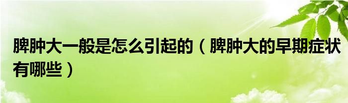 脾腫大一般是怎么引起的（脾腫大的早期癥狀有哪些）