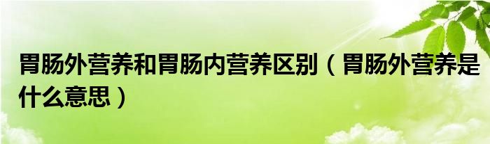 胃腸外營(yíng)養(yǎng)和胃腸內(nèi)營(yíng)養(yǎng)區(qū)別（胃腸外營(yíng)養(yǎng)是什么意思）