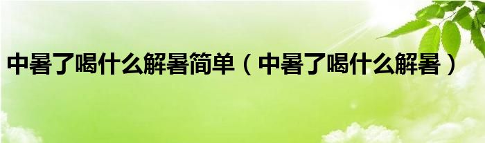 中暑了喝什么解暑簡單（中暑了喝什么解暑）