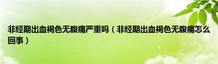 非經(jīng)期出血褐色無腹痛嚴(yán)重嗎（非經(jīng)期出血褐色無腹痛怎么回事）