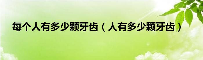 每個(gè)人有多少顆牙齒（人有多少顆牙齒）