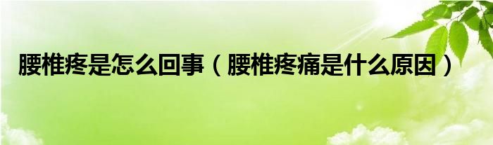 腰椎疼是怎么回事（腰椎疼痛是什么原因）