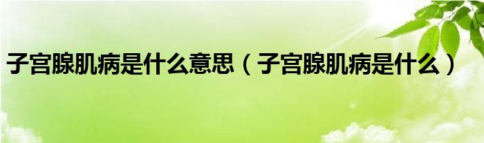 子宮腺肌病是什么意思（子宮腺肌病是什么）