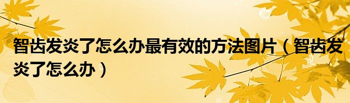 智齒發(fā)炎了怎么辦最有效的方法圖片（智齒發(fā)炎了怎么辦）