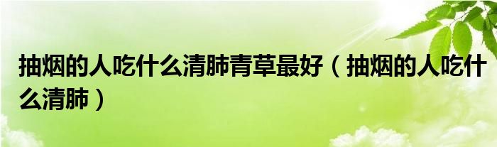 抽煙的人吃什么清肺青草最好（抽煙的人吃什么清肺）