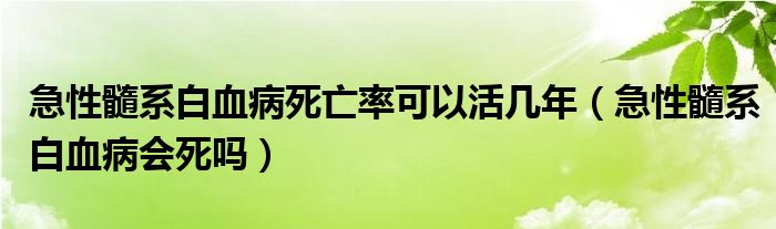 急性髓系白血病死亡率可以活幾年（急性髓系白血病會(huì)死嗎）