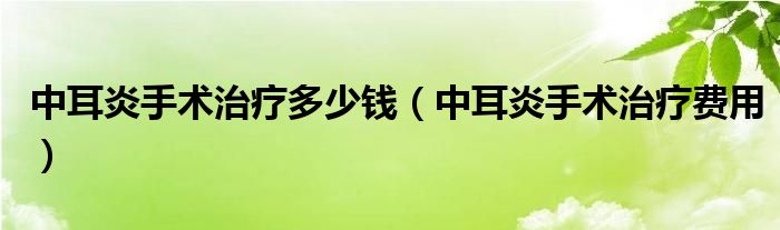 中耳炎手術(shù)治療多少錢(qián)（中耳炎手術(shù)治療費(fèi)用）