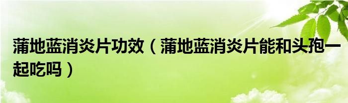 蒲地藍(lán)消炎片功效（蒲地藍(lán)消炎片能和頭孢一起吃嗎）