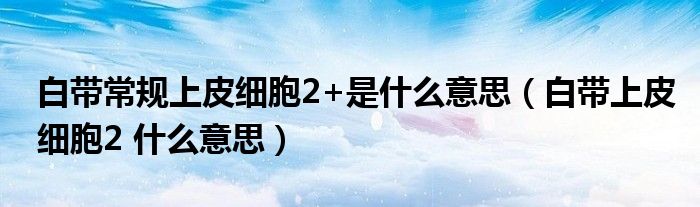 白帶常規(guī)上皮細(xì)胞2+是什么意思（白帶上皮細(xì)胞2 什么意思）