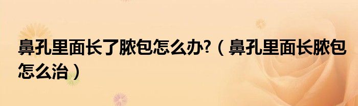 鼻孔里面長(zhǎng)了膿包怎么辦?（鼻孔里面長(zhǎng)膿包怎么治）