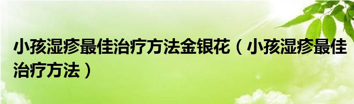 小孩濕疹最佳治療方法金銀花（小孩濕疹最佳治療方法）