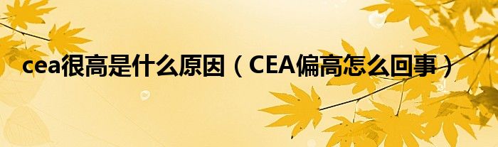 cea很高是什么原因（CEA偏高怎么回事）