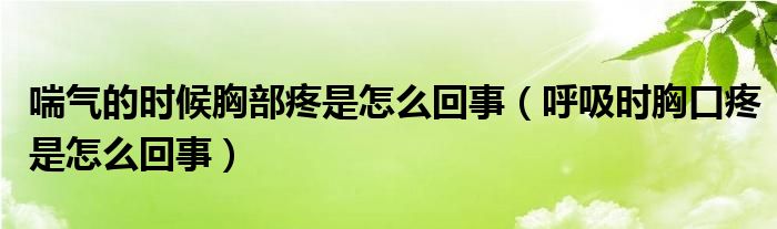 喘氣的時(shí)候胸部疼是怎么回事（呼吸時(shí)胸口疼是怎么回事）