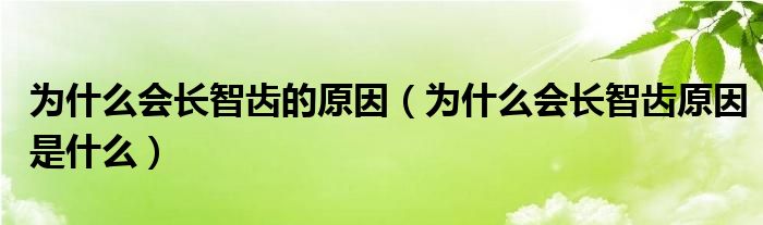 為什么會(huì)長(zhǎng)智齒的原因（為什么會(huì)長(zhǎng)智齒原因是什么）